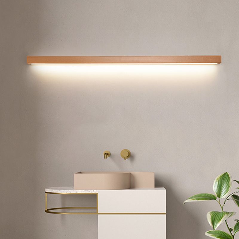 Muto Linear Mirror Wooden Front Vanity Wall Lamp - Lamp Outdoor