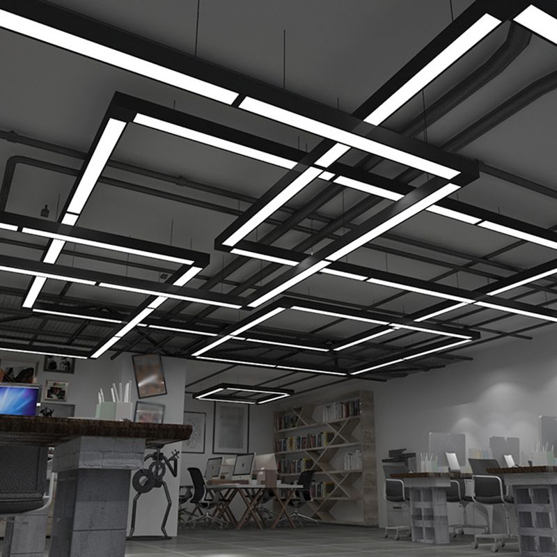 Noar Minimalist Rectangular LED Black Pendant Light, Acrylic - Lamp Outdoor