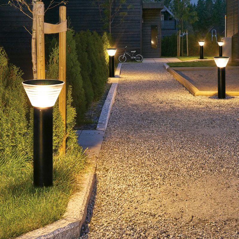 Ray Modern Metal Conical Solar Outdoor Bollard Light - Lamp Outdoor