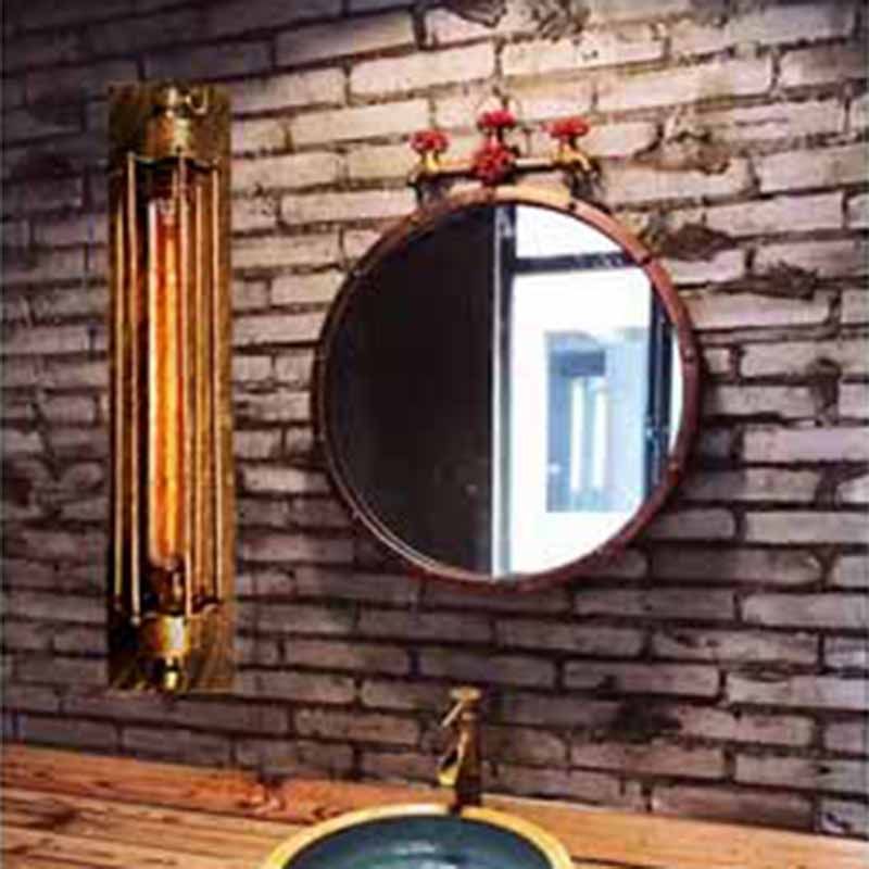Tronel Vintage Cylinder Metal Wall Lamp, Black/Red/Silver/Gold - Lamp Outdoor