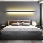Gravo Minimalist Linear Metal/Acrylic Wall Lamp, Gold/Black/White - Lamp Outdoor