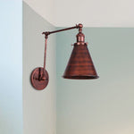 Zynar Vintage Adjustable Wall Lamp, Metal, Black/Rust, Living Room - Lamp Outdoor