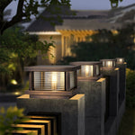 Ray Modern Rectangular Metal Outdoor Solar Lamp Brass Bronze - Lamp Outdoor