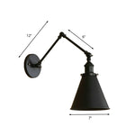 Zynar Vintage Adjustable Wall Lamp, Metal, Black/Rust, Living Room - Lamp Outdoor