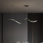 Zelin Pendant Light Wave Minimalist Designer, Metal, Brass/Black - Lamp Outdoor