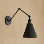 Zynar Vintage Adjustable Wall Lamp, Metal, Black/Rust, Living Room - Lamp Outdoor