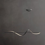 Zelin Pendant Light Wave Minimalist Designer, Metal, Brass/Black - Lamp Outdoor