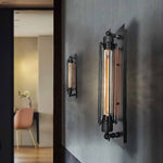 Tronel Vintage Cylinder Metal Wall Lamp, Black/Red/Silver/Gold - Lamp Outdoor