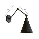 Zynar Vintage Adjustable Wall Lamp, Metal, Black/Rust, Living Room - Lamp Outdoor