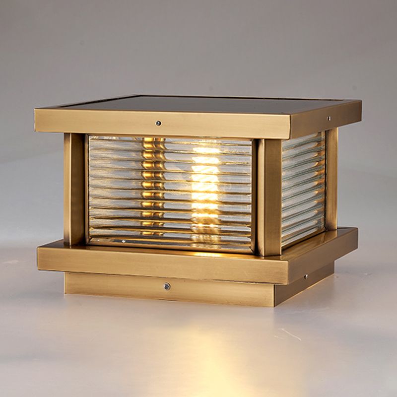 Ray Modern Rectangular Metal Outdoor Solar Lamp Brass Bronze - Lamp Outdoor