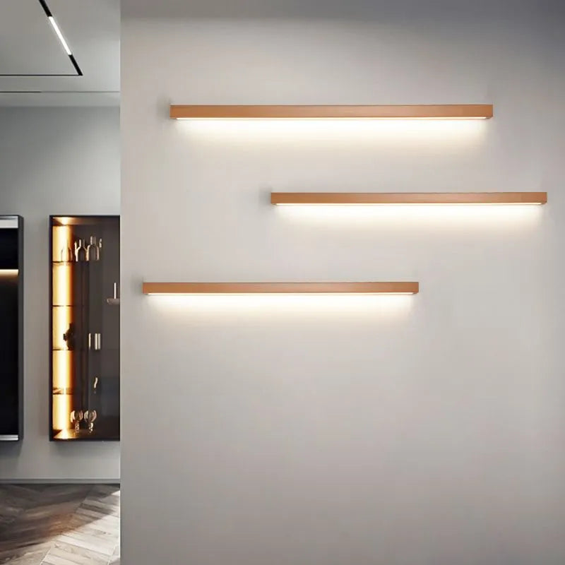 Muto Linear Mirror Wooden Front Vanity Wall Lamp - Lamp Outdoor