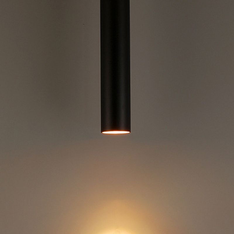 Yore Modern Cylinder Shape Linear Pendant Light Black Metal - Lamp Outdoor