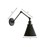 Zynar Vintage Adjustable Wall Lamp, Metal, Black/Rust, Living Room - Lamp Outdoor