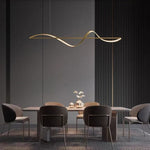 Zelin Pendant Light Wave Minimalist Designer, Metal, Brass/Black - Lamp Outdoor