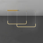 Clen Modern Linear Pendant Light Double Frame, Black/Gold - Lamp Outdoor