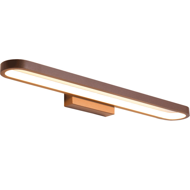 Luxa Modern Metal Wall Lamp Mirror Front, Curved, Black/Coffee - Lamp Outdoor