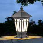 Waterproof Aluminum LED Brown Retro Solar Solar Post Cap Lights Pillar Lamp - Lamp Outdoor