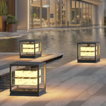 Square LED Waterproof Modern Solar Deck Post Lights Pillar Light Post Caps Lights - Lamp Outdoor