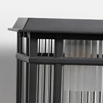 Retro Glass LED Waterproof Matte Black Modern Solar Fence Post Lights - Lamp Outdoor