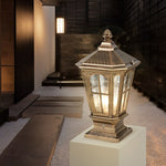 Retro Pavilion Shape Waterproof LED Solar Powered Fence Post Lights - Lamp Outdoor