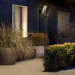 Stainless Steel Outdoor Floor Lamp with Rotating Design and Vertical Slats - Lamp Outdoor
