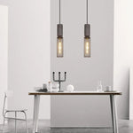 Xenith Industrial Cylindrical Pendant Light, Cement/Metal - Lamp Outdoor