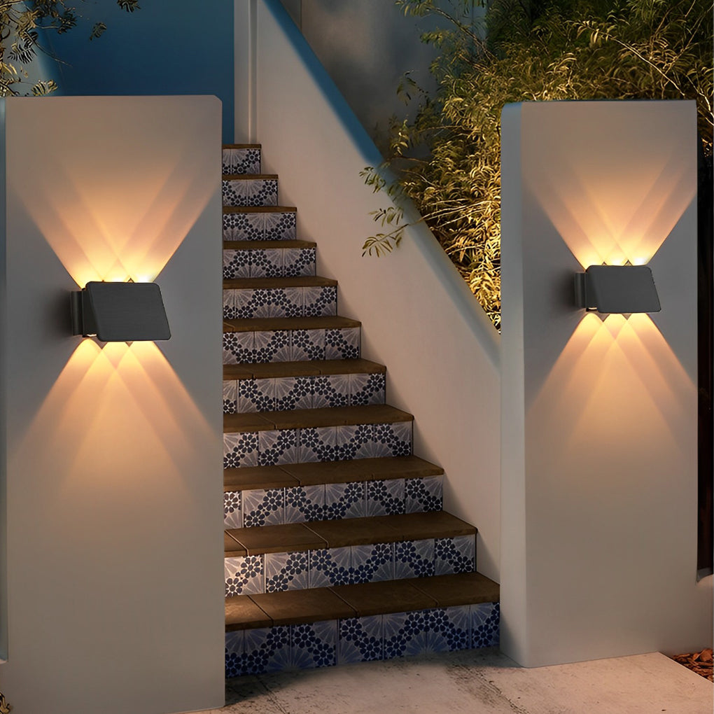 Waterproof LED Up and Down Lights Solar Wall Lamp Wall Washer Lights - Lamp Outdoor