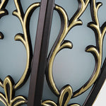 Vintage Flower Pattern Waterproof Black American Style Solar Wall Lamp - Lamp Outdoor