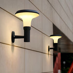 Round Flower LED Waterproof Black Modern Solar Wall Lamp Wall Sconces Lighting - Lamp Outdoor