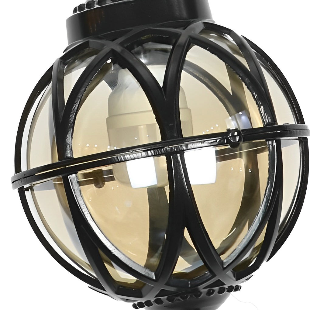 European-style Retro Pendant Aluminum Glass Hanging Ball Outdoor Ceiling Light - Lamp Outdoor
