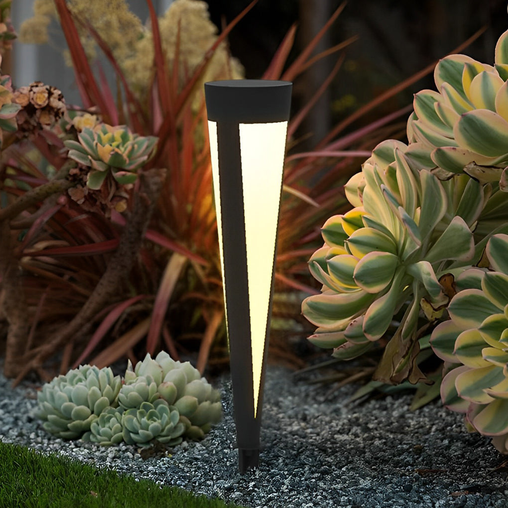 Round Gray Solar Outdoor Light Waterproof LED Lawn Lamp - Lamp Outdoor