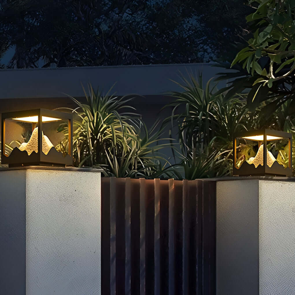 Outdoor Solar Waterproof Mountain Landscape Decorative Lighting Column Light - Lamp Outdoor
