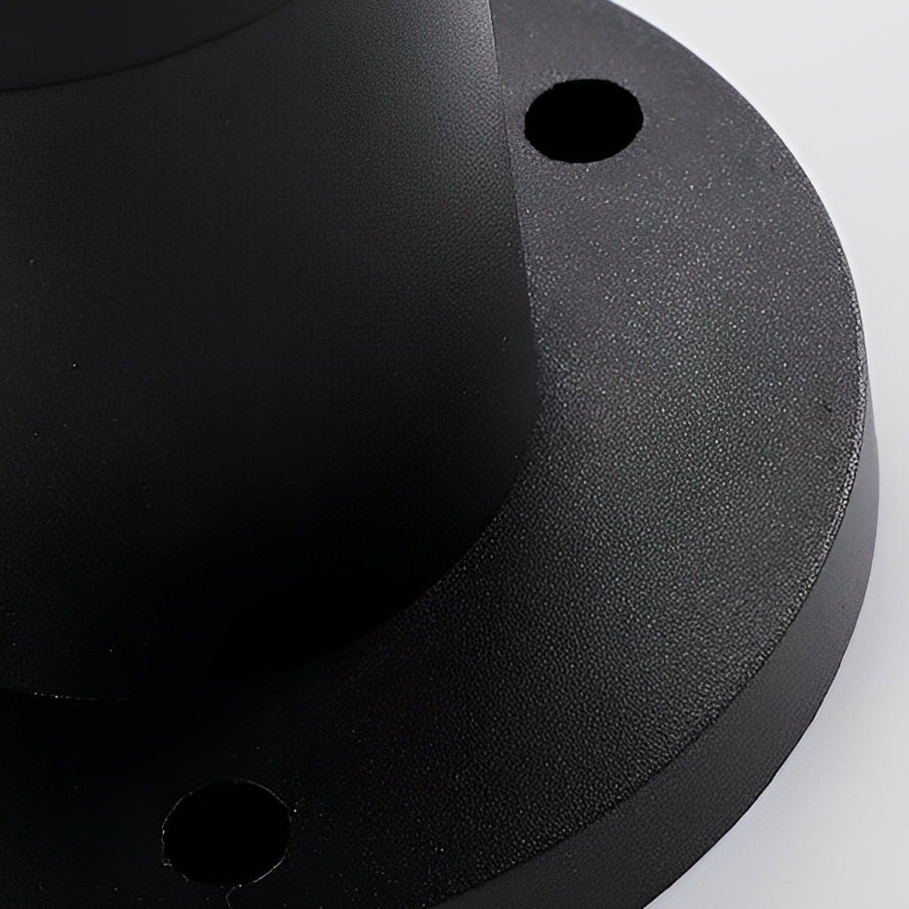 Round Dimmable LED Waterproof Black Modern Solar Fence Post Lights Pillar Lamp - Lamp Outdoor