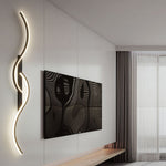 Lumor Modern Linear Wave Bedroom Wall Lamp, Black/Gold - Lamp Outdoor