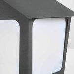 Cottage Shaped LED Waterproof Black Modern Solar Fence Post Lights Pillar Light - Lamp Outdoor