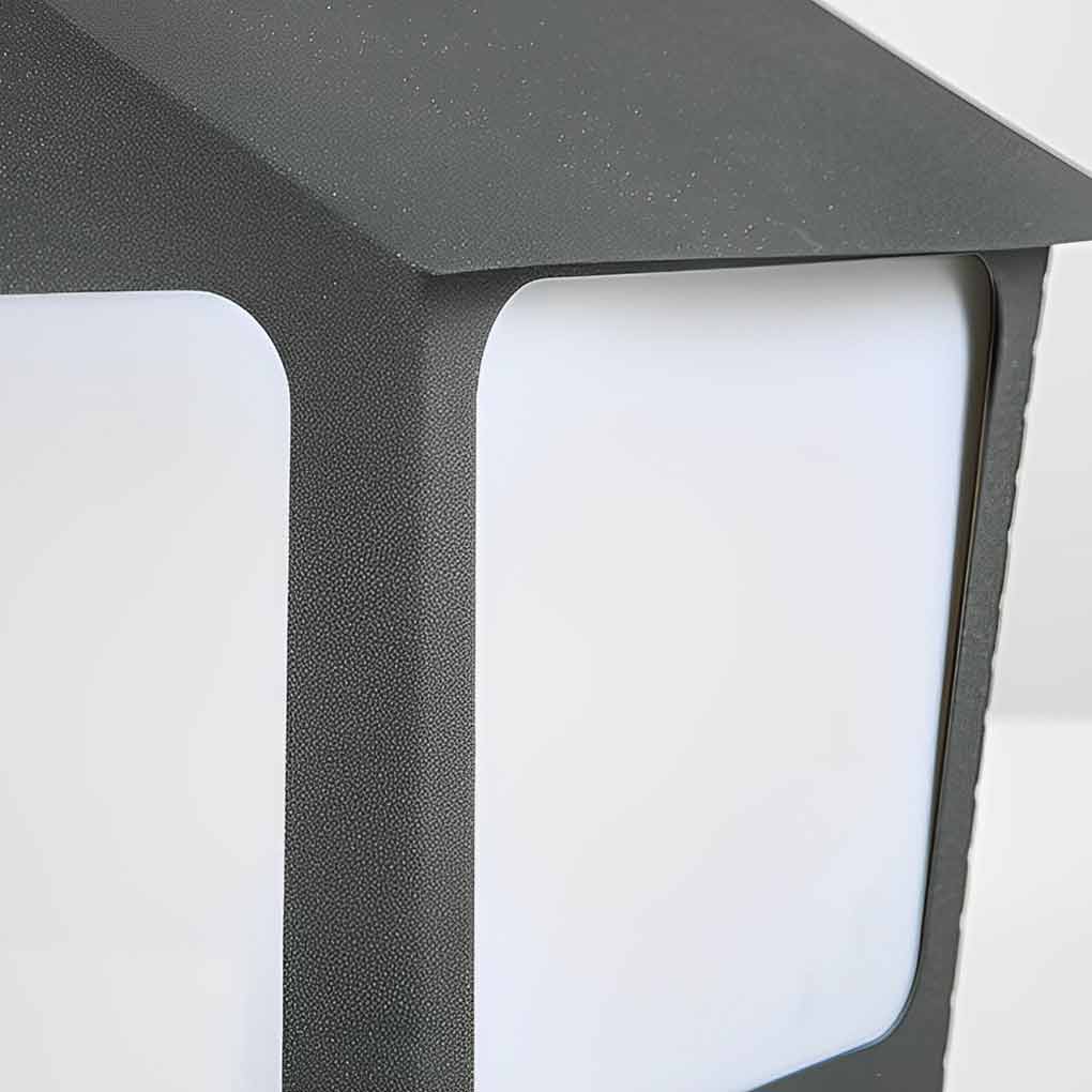 Cottage Shaped LED Waterproof Black Modern Solar Fence Post Lights Pillar Light - Lamp Outdoor