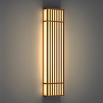 Retro Vertical Stripe Grid LED Waterproof Brown Outdoor Wall Lamp - Lamp Outdoor