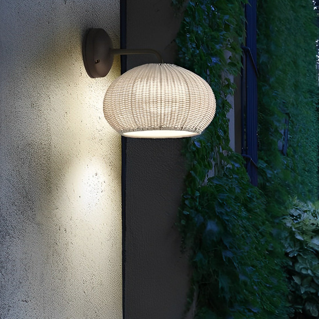 Lantern Shaped Waterproof Rattan Modern Outdoor Wall Lamp Chandelier - Lamp Outdoor