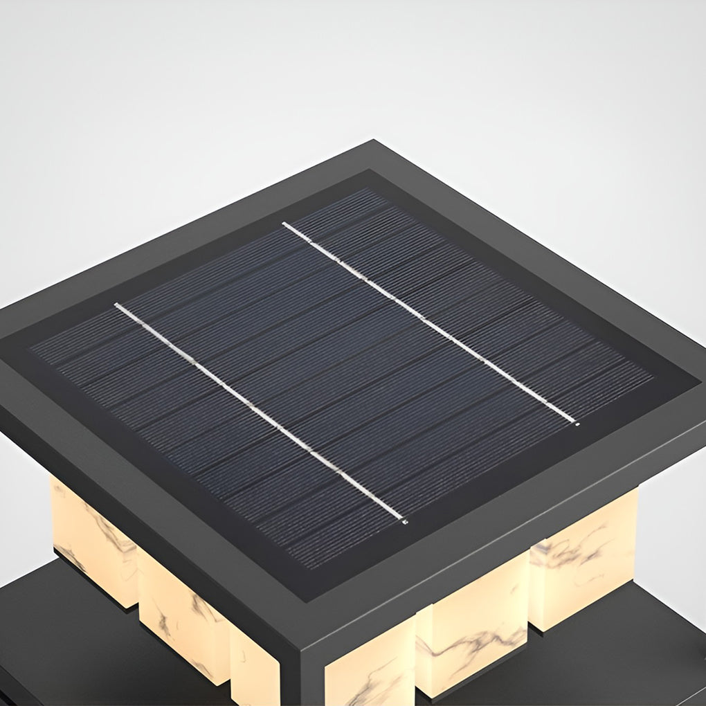 Square LED Waterproof Modern Solar Deck Post Lights Pillar Light Post Caps Lights - Lamp Outdoor