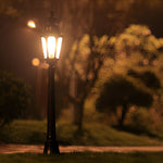 Elegant European-Style Black LED Outdoor Pathway Lamp Post - Lamp Outdoor