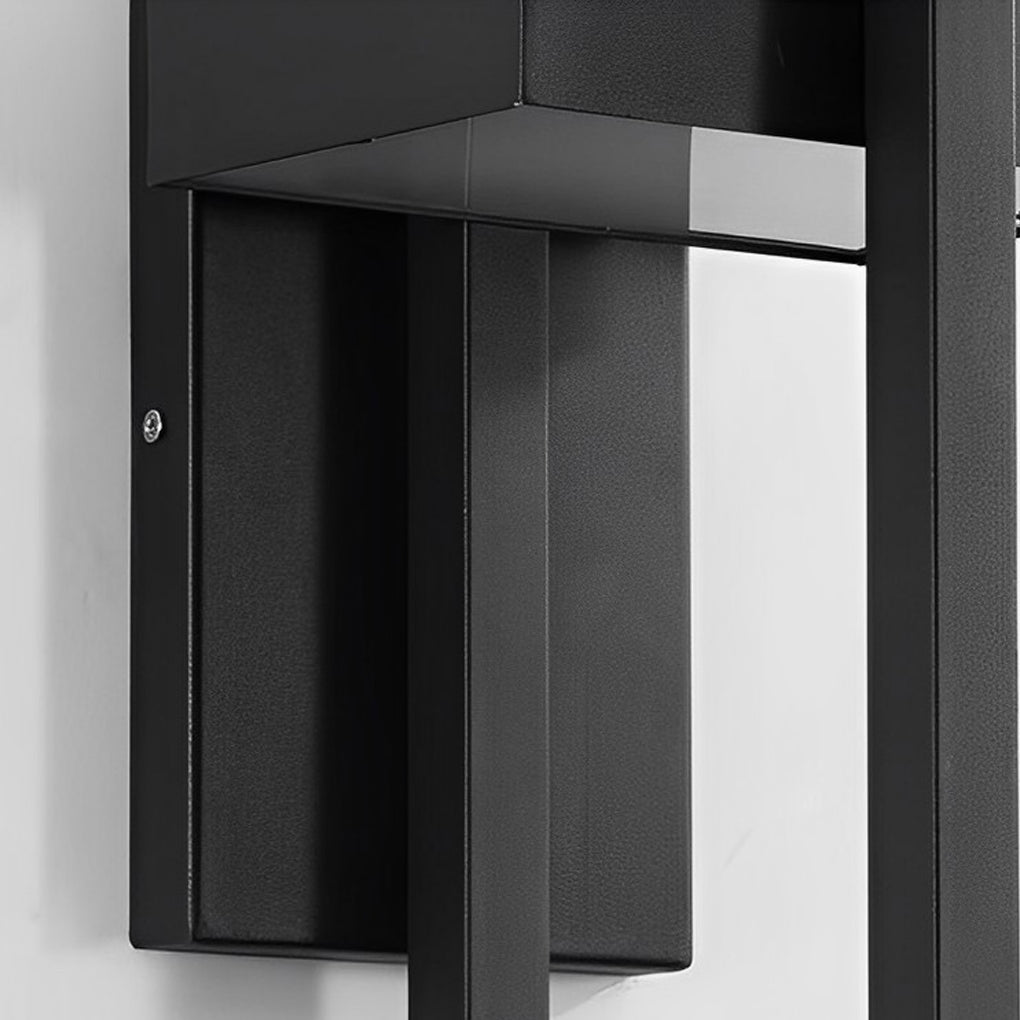 Rectangular Minimalist LED Waterproof Black Modern Outdoor Wall Lamp - Lamp Outdoor