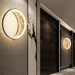Round Resin Moon Crescent LED Hardwired Outdoor Wall Light - Lamp Outdoor