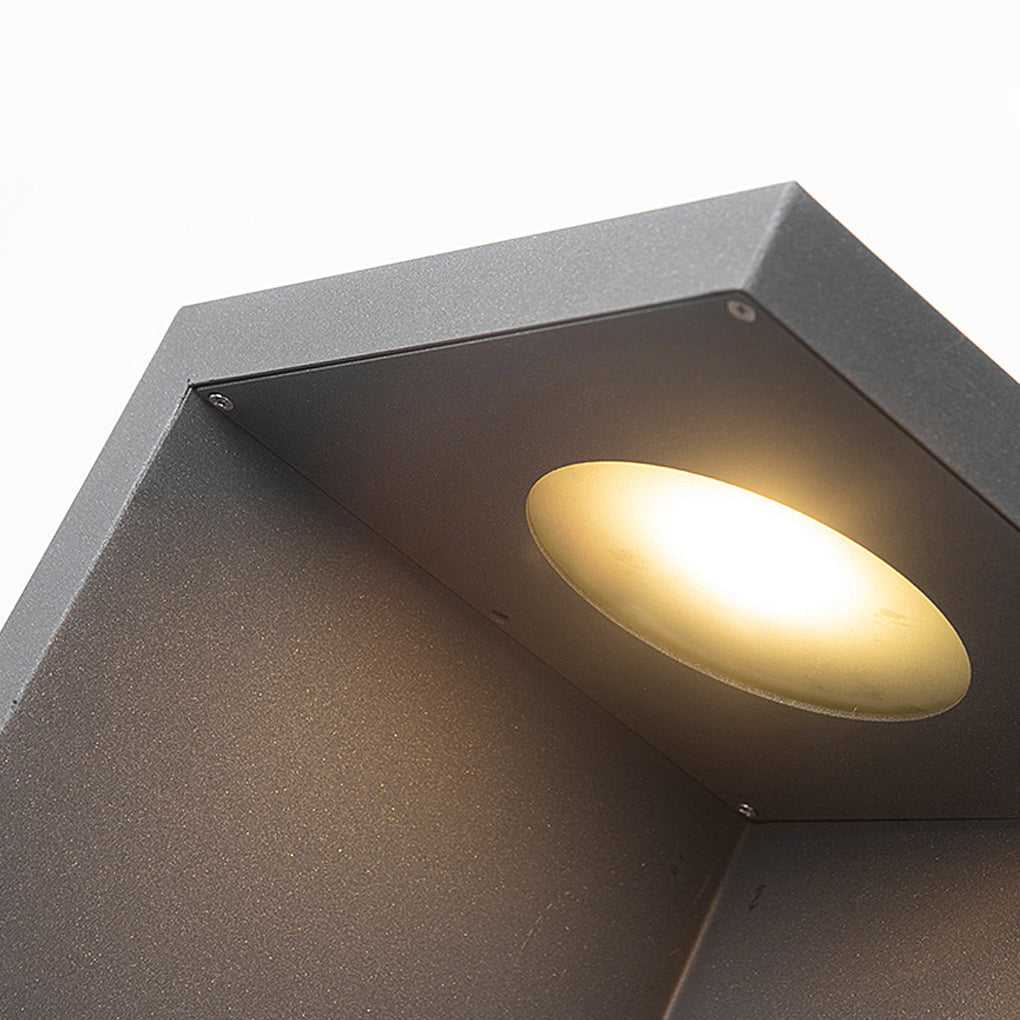 Half-Cut Rectangular Fixture Modern Outdoor Path Light in Gray, LED 4.5W, IP54 Waterproof - Lamp Outdoor