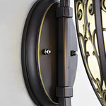 Vintage Flower Pattern Waterproof Black American Style Solar Wall Lamp - Lamp Outdoor