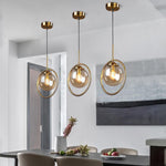 Zoey Glass Pendant Light with a Metal Ring - Lamp Outdoor