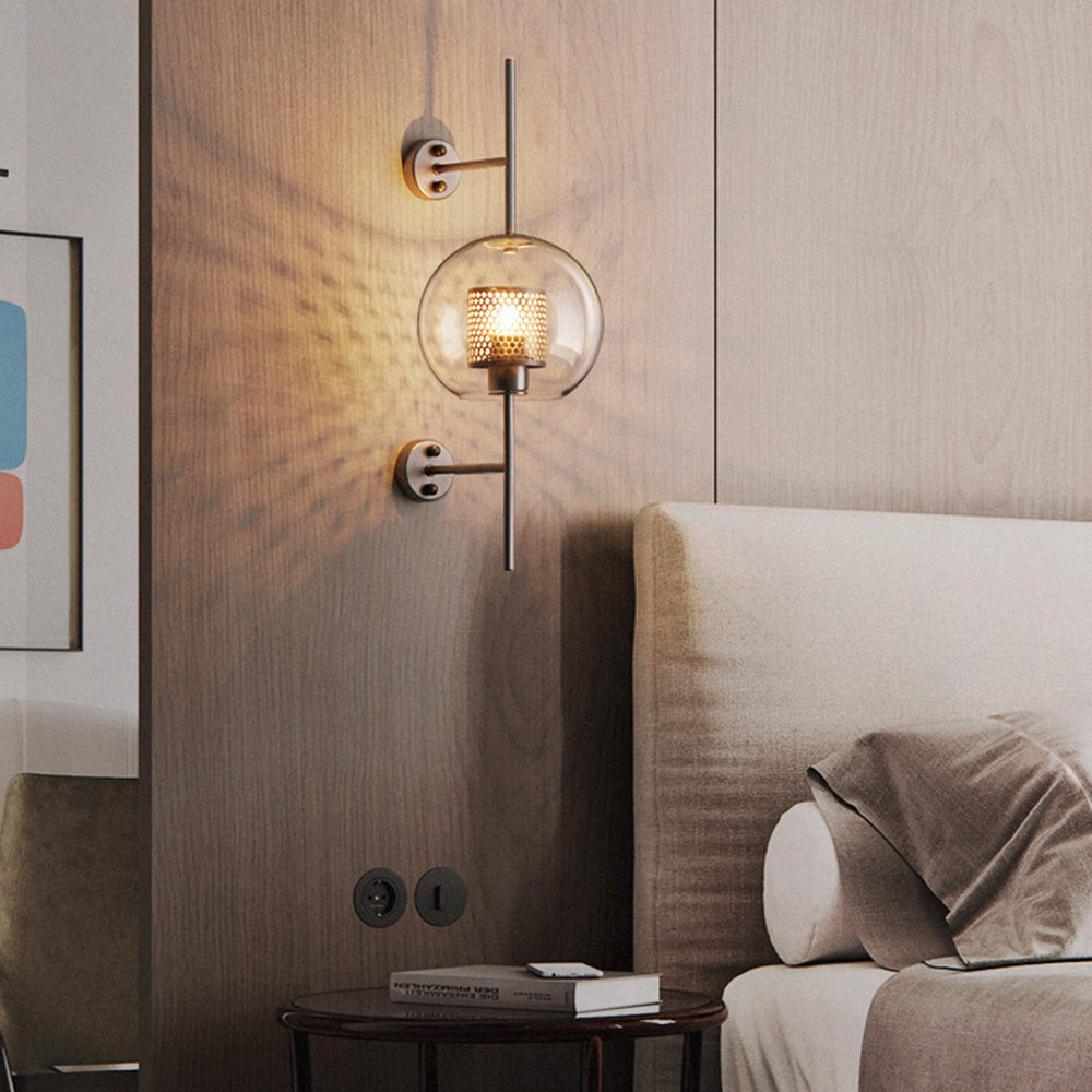 Kiri Industrial Classy Global Clear Glass Wall Lamp - Lamp Outdoor
