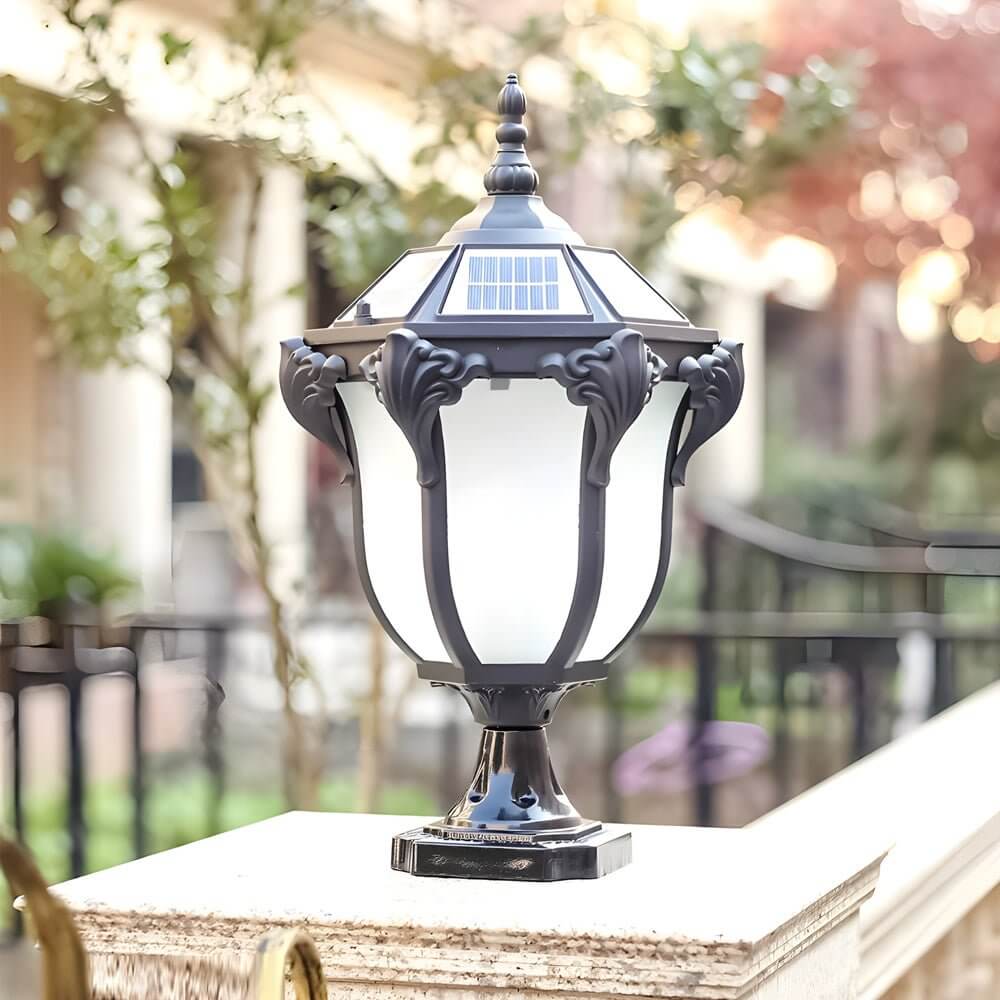 14.6-/17.7-inch H Black/Bronze Solar LED Outdoor Pier-Mount Post Light - Lamp Outdoor