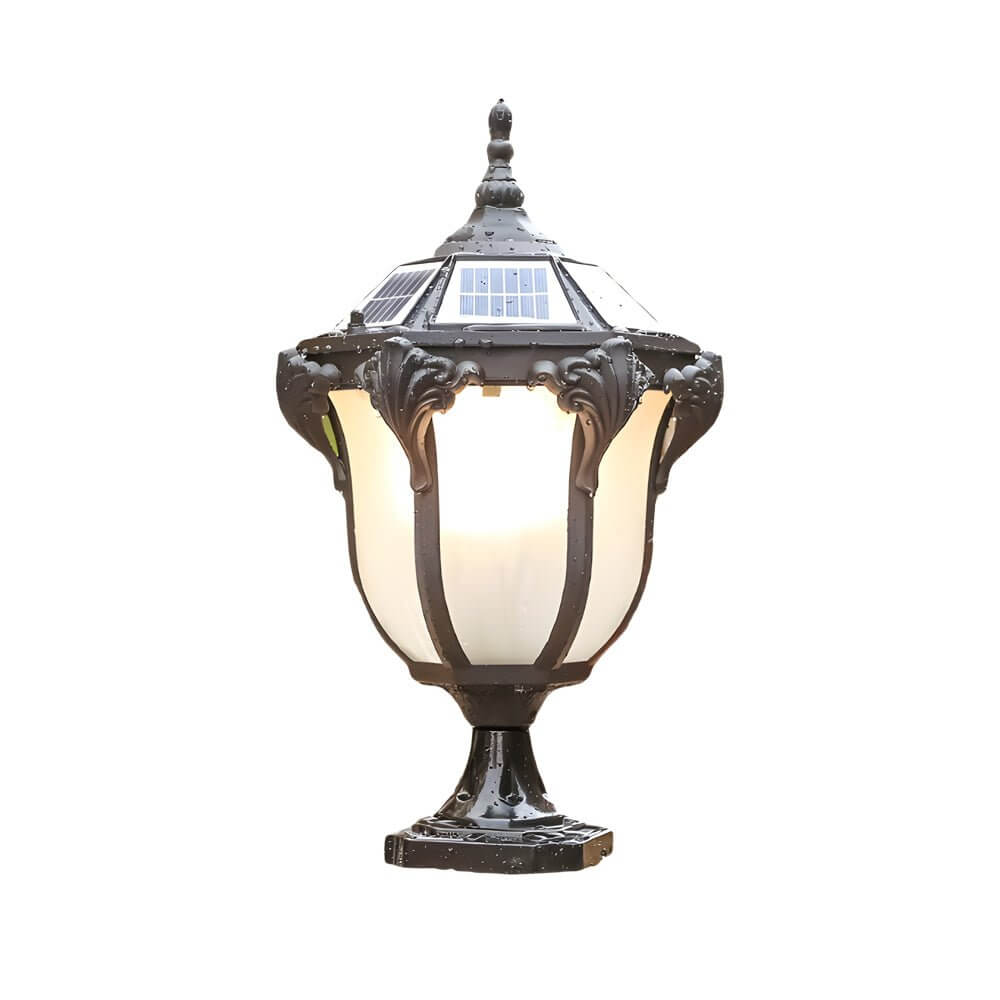 14.6-/17.7-inch H Black/Bronze Solar LED Outdoor Pier-Mount Post Light - Lamp Outdoor