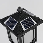 Ancient House Style Solar LED Post Light with 3-Step Dimming Durable Outdoor Lamp - Lamp Outdoor