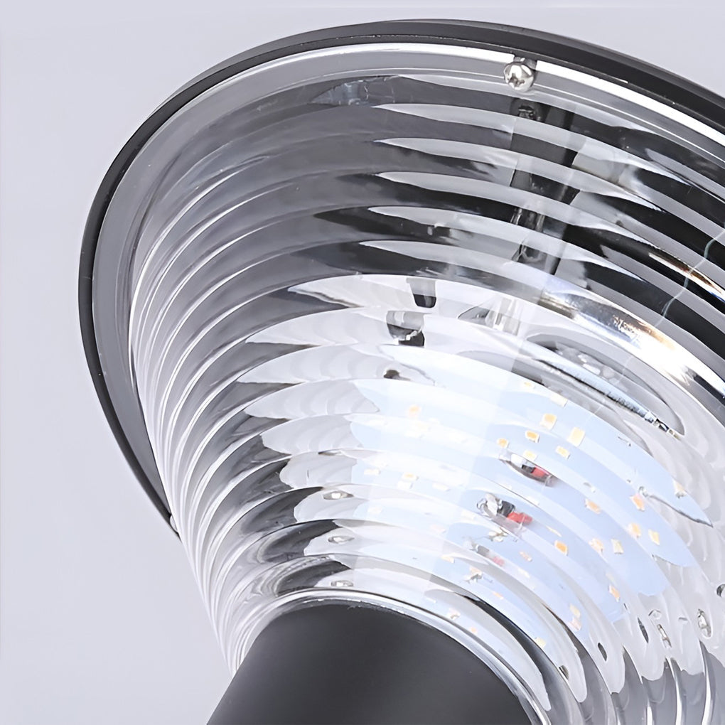 Contemporary Tapered Solar LED Pathway Light Black Cylindrical Outdoor Lighting - Lamp Outdoor